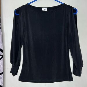 ING International Newport Group Black relaxed fit split long sleeve top